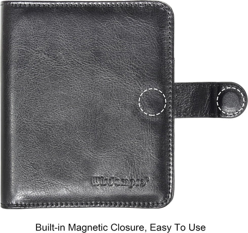 64 64 14 Wisdompro Business Card Book Organizer, Premium PU Leather Wallet Name Credit ID Card Holder Case