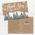Hadley Designs 25 4x6 Woodland Christmas Holiday Thank You Postcards, Blank Cute Modern Kraft Note Card