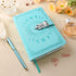 A5(21 15cm) ZXHQ Diary with Lock for Women Girls, Colorful Lock Journal, Refillable Leather Journal Writing Notebook