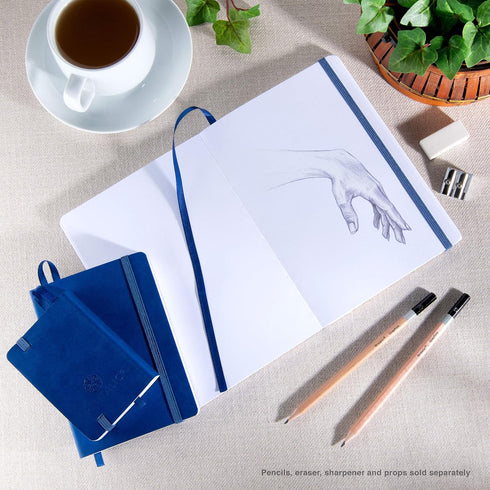 Pentalic 6" x 8" Royal Blue Pocket Sketchbook Traveler Journal, 160 Pages