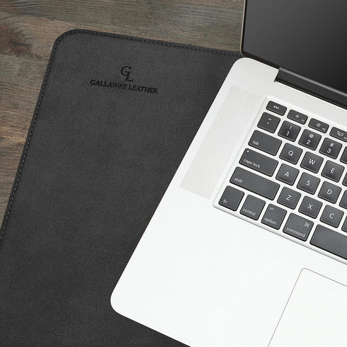 Gallaway Leather Desk Mat - Medium 24" x 14" Black Office Writing Pad, Elegant Computer Desk Cover and Protector