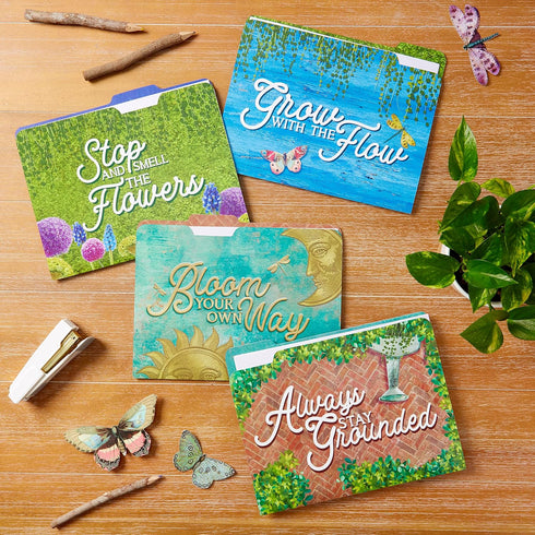 Eureka Curiosity Garden File Folders for School, 9" x 11.5", 4 Pieces for Students and Teachers