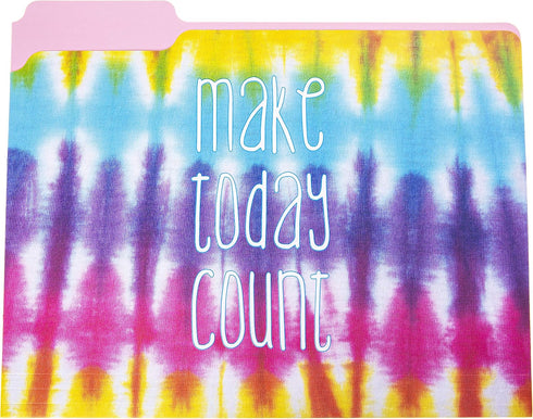 Graphique "Tie Dye" File Folder Set – Includes 9 Folders and 3 Unique Go-Getter Designs, Embellished w/Gold Foil on