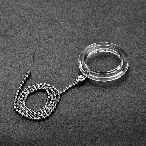 20 Inch 50mm uxcell Ceiling Fan Pull Chain, Nickel Finish Chain Ornament Extension, Clear Crystal Circle Pendant