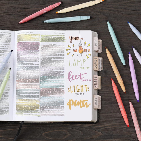 Mr. Pen Dual Tip Highlighters, Morandi Colors, 16 Pack Fine & Chisel Tip Pastel Highlighter Set