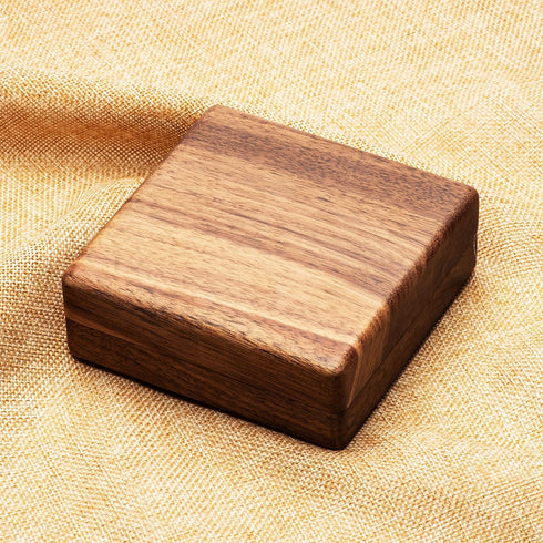 COSISO Single Walnut Wood Challenge Coin Presentation Display Box Storage Case and Plastic Coin Capsules