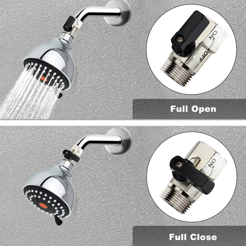YOO.MEE Shut-Off Brass Ball Valve - 1/2'' Standard Connections with Polished Chrome Finish