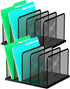 Kuntine.B 2 Pack Desk File Organizer, 5 Upright Mesh Desktop Sorter for Home, Office, and Classroom