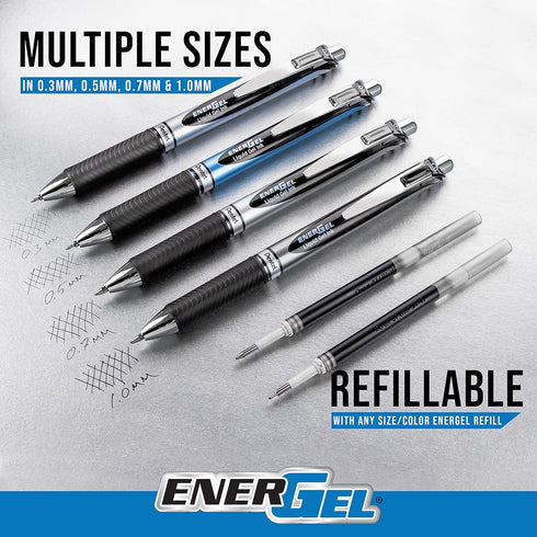 EnerGel RTX Retractable Liquid Gel Pen, Change Expressions Pack, 0.7mm Assorted Ink, Pack of 8 Pens
