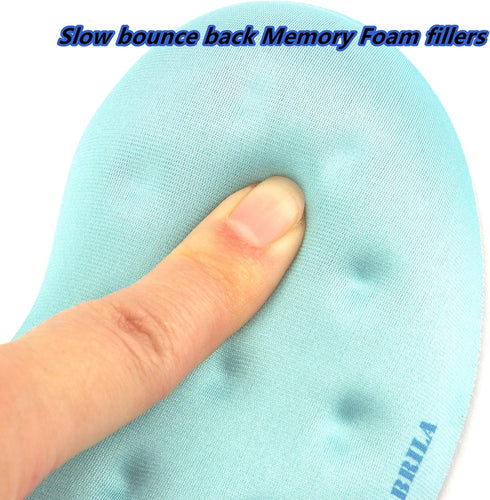 BRILA Ergonomic Memory Foam Mouse Wrist Rest Support Pad for Computer, Laptop, Office Work (Aquamarine)