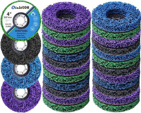 20 Pcs 4" x 5/8" Strip Discs Bulk for Paint Stripping and Rust Removal Wheels for Angle Grinders