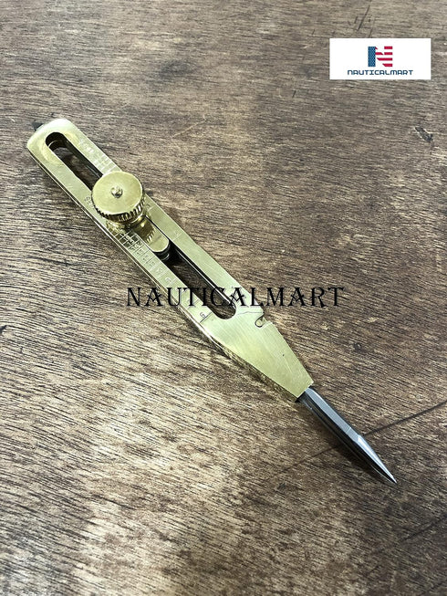 Professional Artist Proportional Scale Divider Drawing Tool (Brass, 9"/Leather Case).