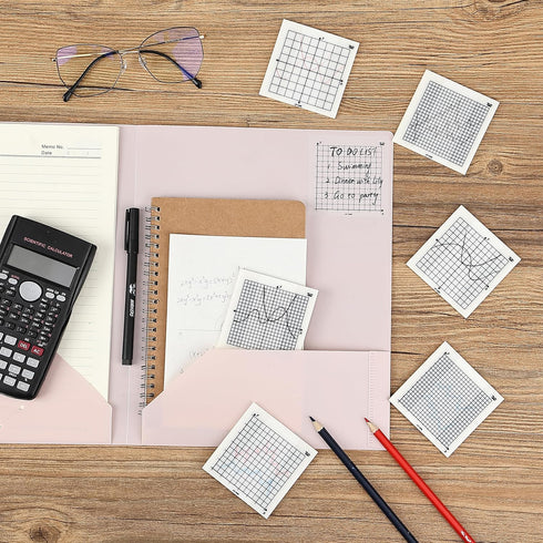 Mr. Pen Transparent Graph Paper Sticky Notes, 300 Sheets, 3x3 Inch, Math Graphing Sticky Notes