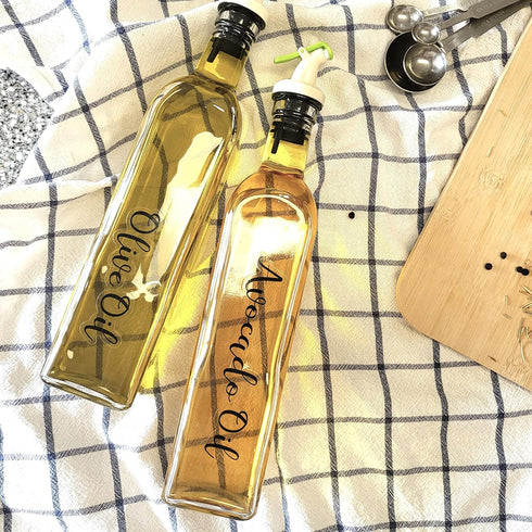Set Modern Oil & Vinegar Bottle Labels, Minimalist Waterproof Kitchen Container Label
