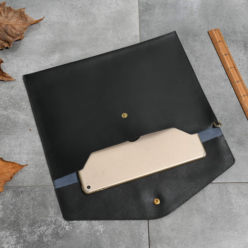 Wonderpool A4 Real Leather Multifunction Portfolio Envelope File Holder for Document Organizer and Tablet Case