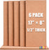SUNGIFT Cork Bulletin Board 1/2" Thick 6 Pack Frameless Cork Tiles 17 x 8 Inch with 50 PCS Pushpins