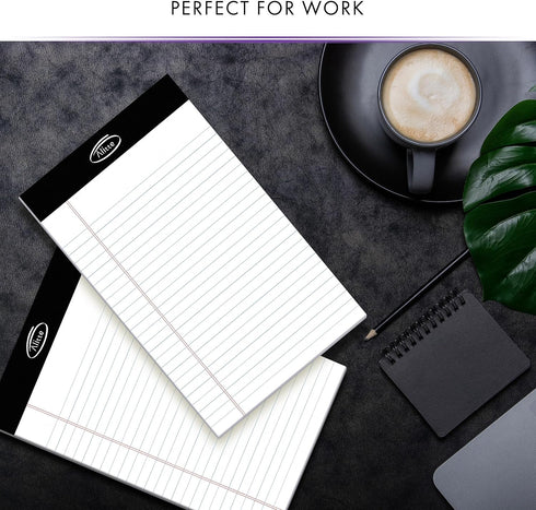 Legal Notepads 5x8, Pack of 12 - Perforated Narrow Ruled Writing Pads, Premium Thick Paper for Home, Office, School