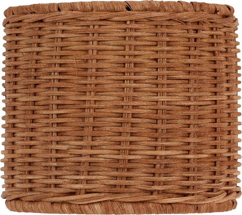 Set 2 5 Inch Bulb. 5x5x4.5 Upgradelights Wicker Chandelier of Lamp Shade Retro Drum, Clips Onto