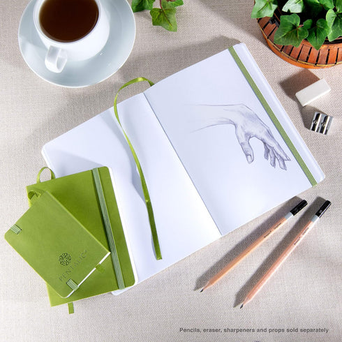 Pentalic Pocket Sketchbook: 3" x 4", 160 Pages, Olive Green