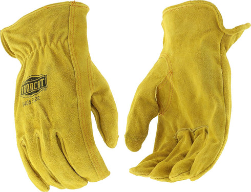 IRONCAT 9405 Grain Split Driver Glove, Large, Split Cowhide Leather, 1 Pair, Elastic Wrist