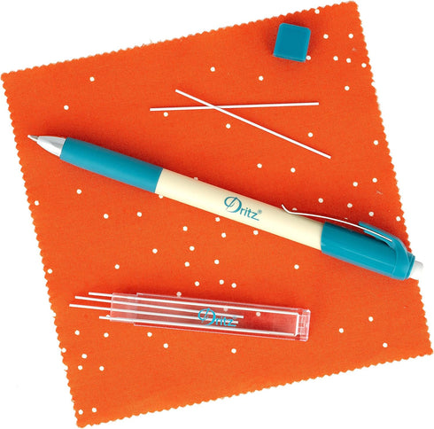 Dritz Mechanical 0.9mm White Fabric Pencil Set, Multicolor, 1 Count (Pack of 1) for Sewing and Crafting