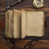 NomadCraftsCo. Vintage Leather Journal, Lock Closure, 240 Pages Antique Deckle Edge Paper for Grimoire