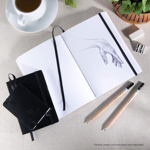 Pentalic 4" x 6" Pocket Sketchbook Traveler Journal - 160 Pages, Black