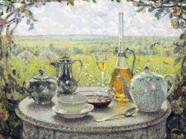 FlekmanArt Still Life Table Tea Spring by Henri Le Sidaner Glass Kettle jam
