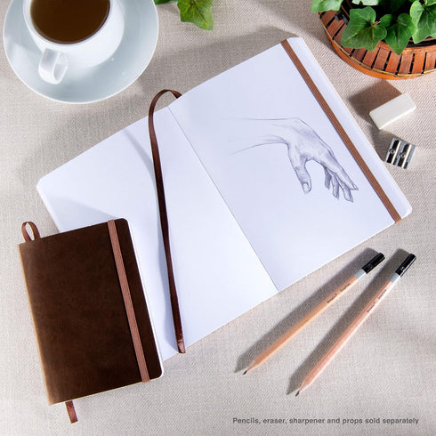 Pentalic 4" x 6" Pocket Sketchbook Traveler Journal, 160 Pages, Copper Metallic