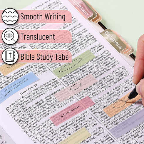 Mr. Pen Sticky Tabs, 1600 Pcs Colorful Transparent Book Tabs, Page Markers for Annotating Books