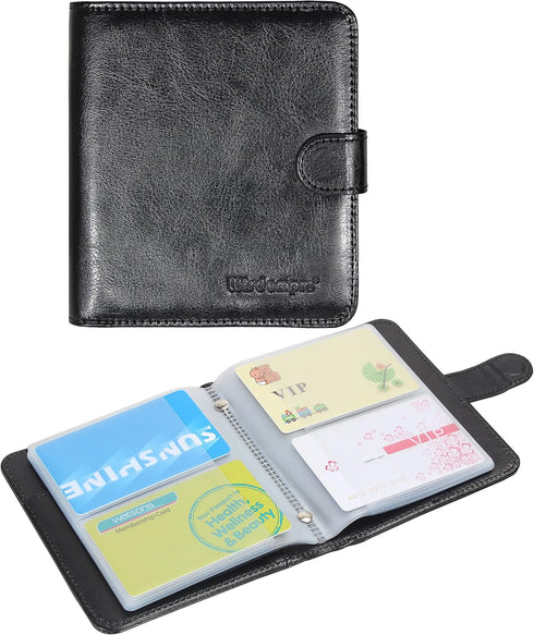 Wisdompro Business Card Book Organizer, Premium PU Leather Wallet Name Credit ID
