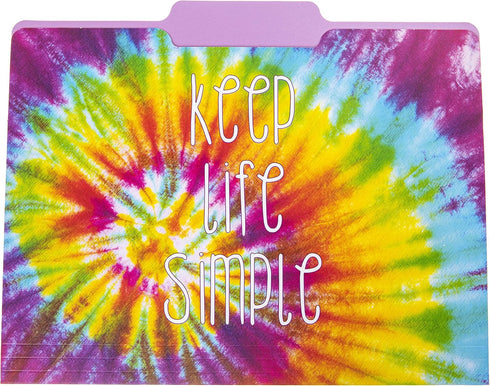 Graphique "Tie Dye" File Folder Set – Includes 9 Folders and 3 Unique Go-Getter Designs, Embellished w/Gold Foil on
