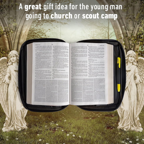 Embassy Bible Cover, Camouflage, with Extra Zippered Compartments