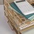 Martha Stewart Ryder 3 Tier Desk Letter Tray Organizer, Stackable Steel Mesh Inbox Tray for Files and Papers (Gold)
