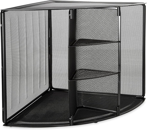 Rolodex Mesh Collection Corner Desktop Shelf, Black (62630)