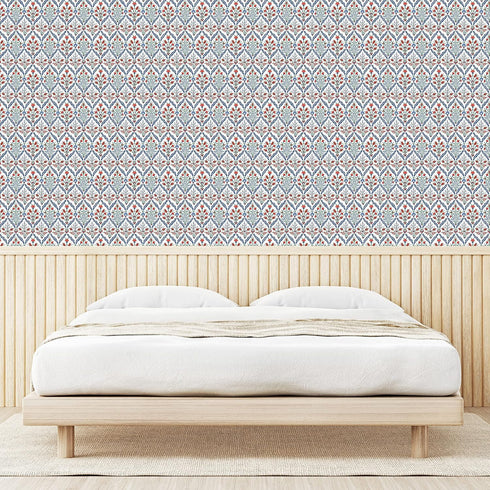 13" 36", Ambesonne Ottoman Peel & Stick Wallpaper Home, Turkish Traditional Ceramic Tulip Patterns with Cultural